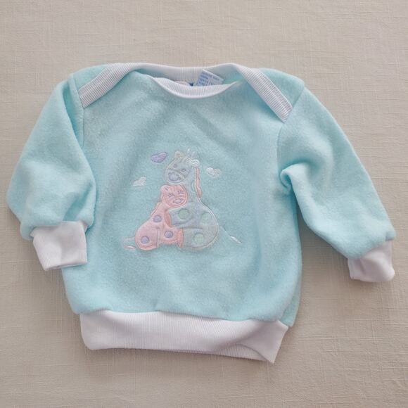 Vintage Hugging Giraffes Shirt 6-9 months - Picture 1 of 6
